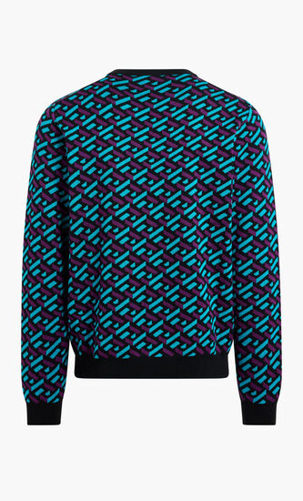 KNIT SWEATER SERIE LA GRECA ALL OVER JACQUARD