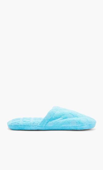 VERSACE ON REPEAT POLKA DOT SLIPPERS BLUE