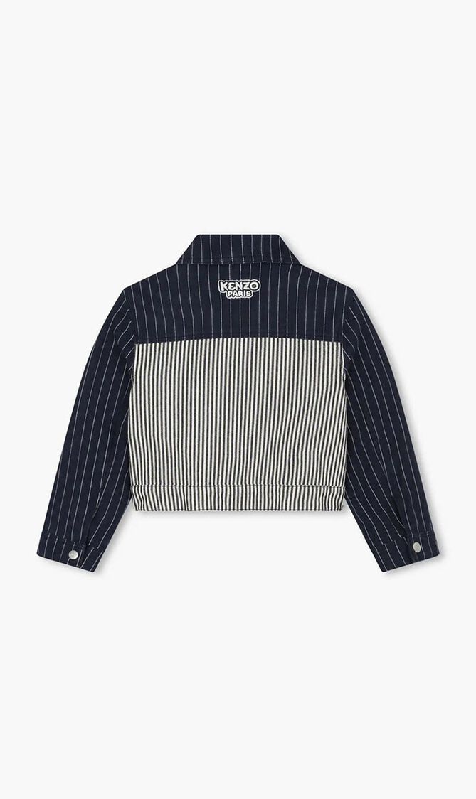 Colour Block Striped Denim Jacket