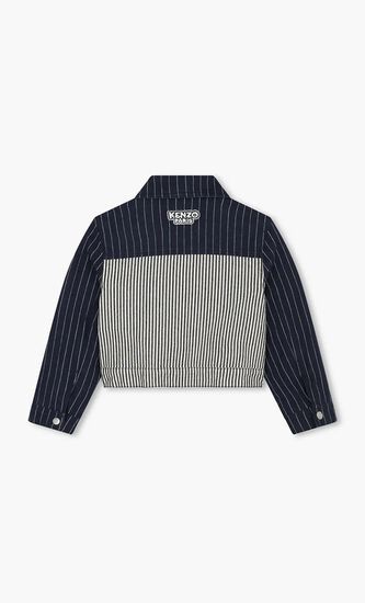 Colour Block Striped Denim Jacket