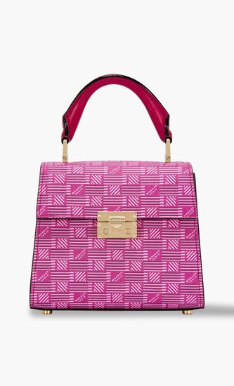 TOP HANDLE COATED CANVAS BAG WITH DETACHABLE STRAP