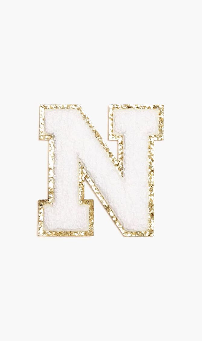 Chenille Sparkle Letter 'N' patch