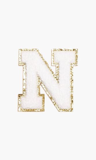 Chenille Sparkle Letter 'N' patch