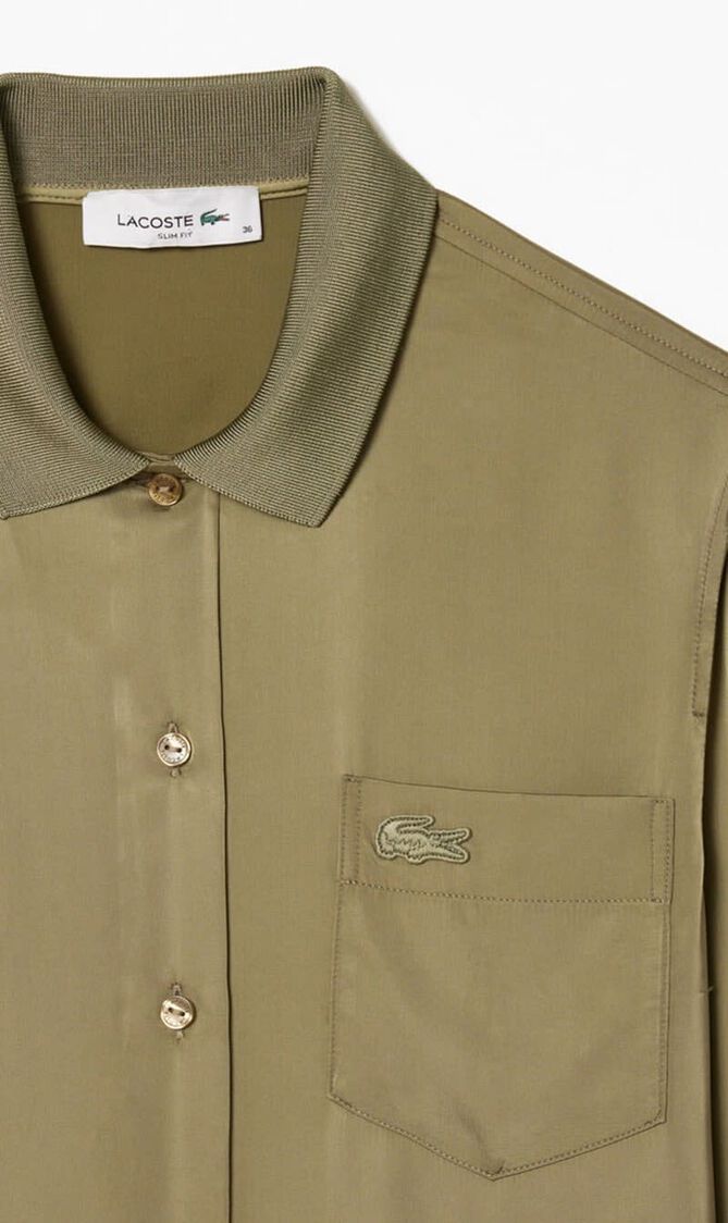 Fluid Ribbed Collar Shirt