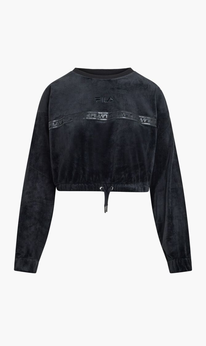 QUINN CROP CREW WITH CHEST TAPE DETAILS