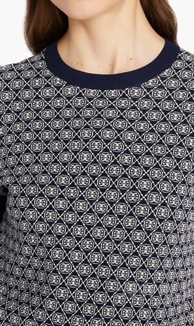 TORY SPORT T MONOGRAM TECH KNIT SWEATER