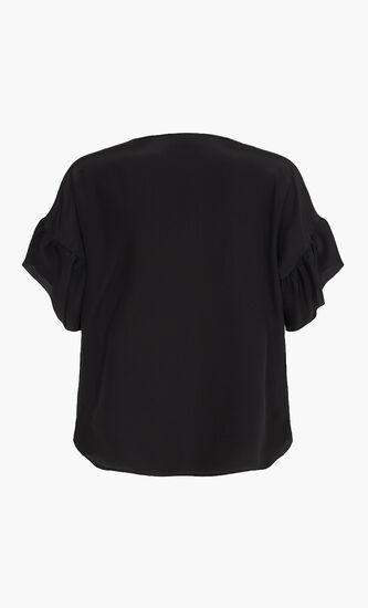 Ruffle Sleeves Crepe Top