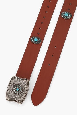 حزام أونداتا من الجلد بتصميم مزين