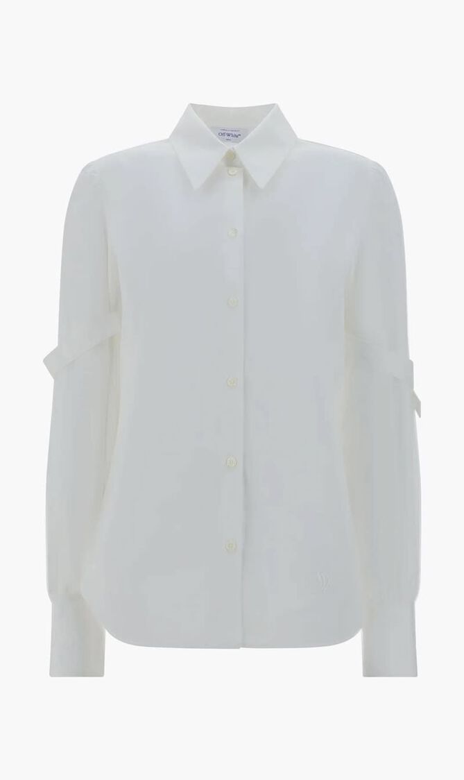 POPLINE STRAPS SHIRT WHITE WHITE