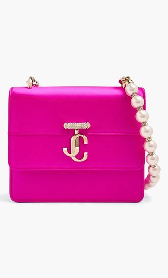 Varenne Shoulder/Xs Rao Satin W/Pearl Strap Fuchsia/Light Gold