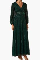 Sequinned Wrap Gown