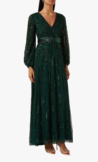 Sequinned Wrap Gown