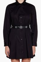 POPLIN PLEATED MINI DRESS