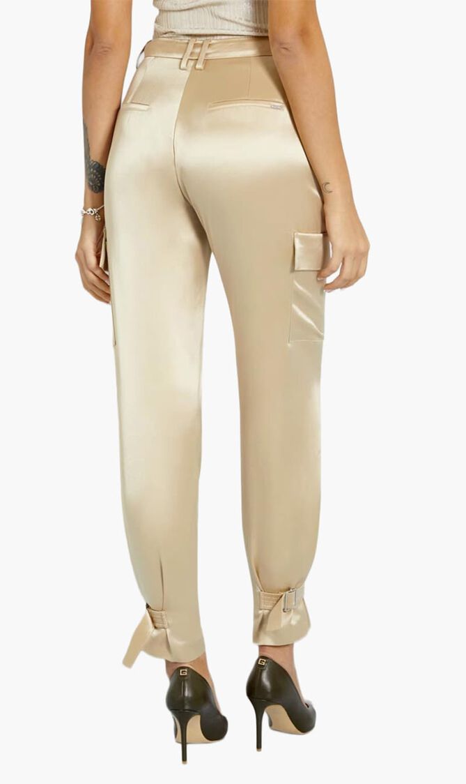 Satin Cargo Pants