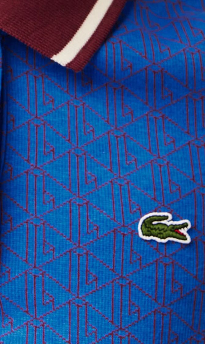 Slim Fit Monogram Jacquard Polo Shirt
