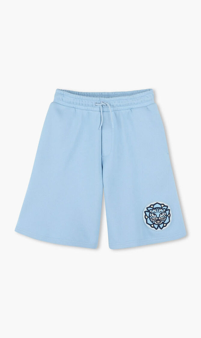 Kids Boys Blue Tiger Logo Shorts