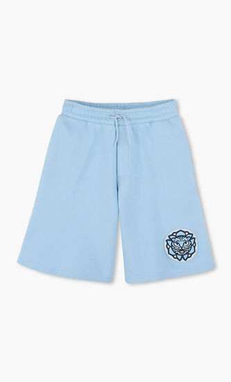 Kids Boys Blue Tiger Logo Shorts