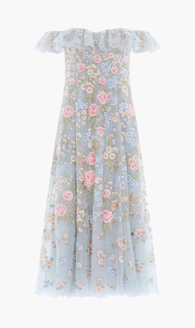 Antoinettes Floral Off Shoulder Ballerina Dress