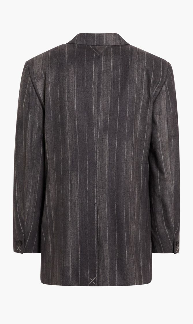 BLAZER JACKET WOOL PINSTRIPE OVERSIZED