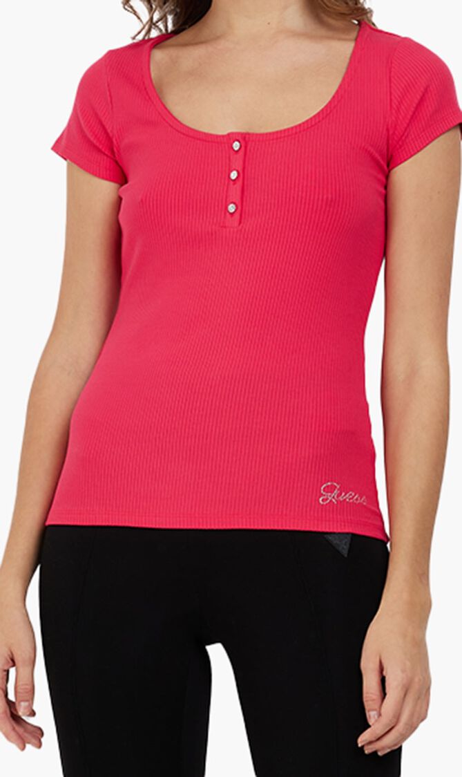 Karlee Jewel Button Henley T-shirt