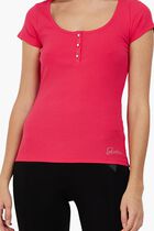 Karlee Jewel Button Henley T-shirt