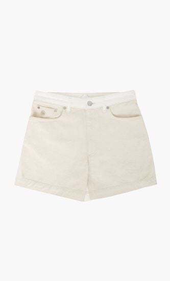 ECRUWHITE BANANA DENIM SHORTS