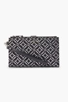 Jet Set Metallic Logo Jacquard Wristlet