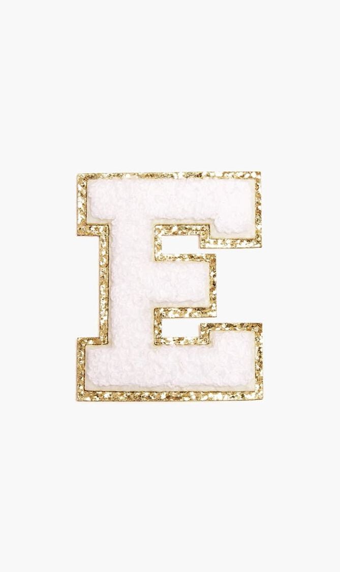 Chenille Sparkle Letter 'E' patch