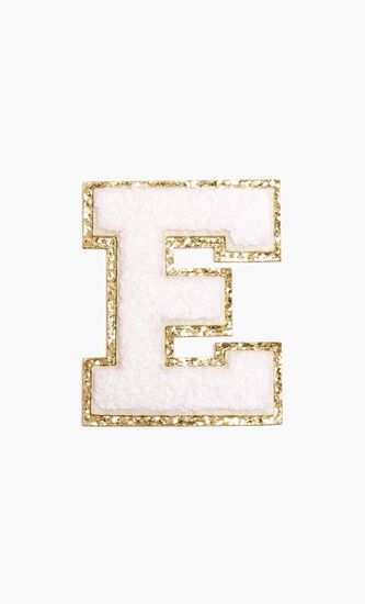 Chenille Sparkle Letter 'E' patch