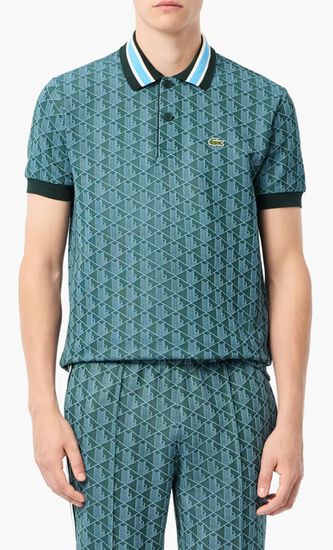 Classic Fit Monogram Jacquard Polo Shirt