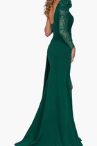 One Shoulder Beaded Sleeves Dress