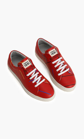 Printed Leather Sneakers
