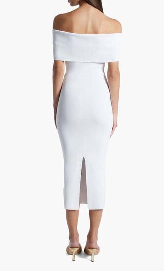 Stretch Knit Shoulder Dress