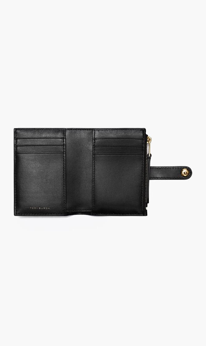 T Monogram Leather Bi-fold Wallet