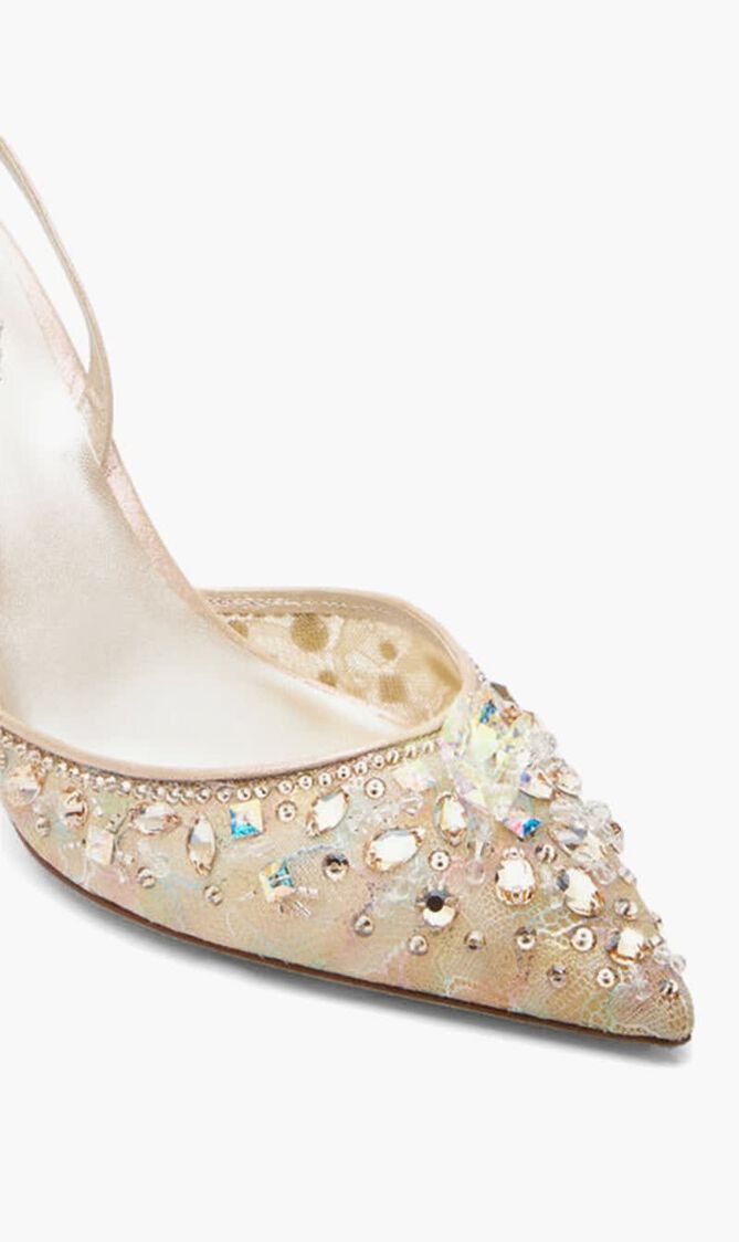 BEIGE LACE/CRYSTAL-GOLDEN SHADOW STRASS