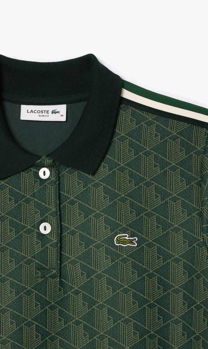 Slim Fit Monogram Jacquard Polo Dress