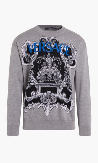 SWEATSHIRT RN LS BAROQUE PLACEMENT LOGO MID-GREY