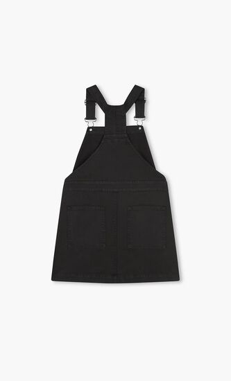 Logo Embroidered Denim Dungaree Dress