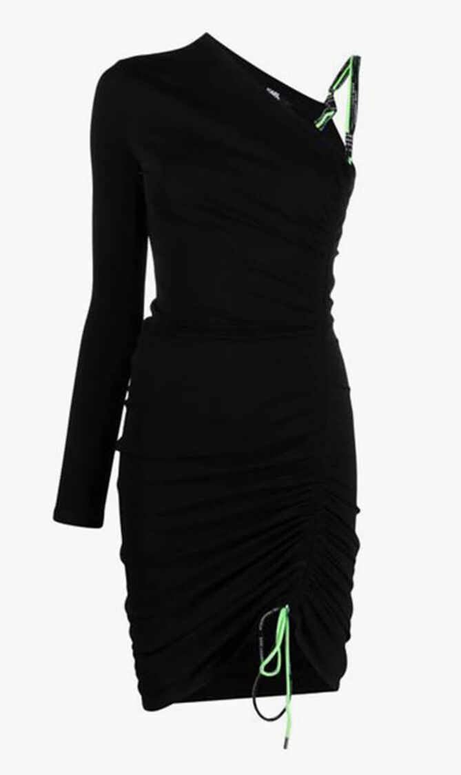 CORD DETAIL JERSEY DRESS