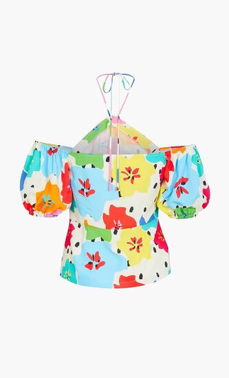 FLORAL DOTTY ROKA TOP-14-FLORAL PRINT-TOPS