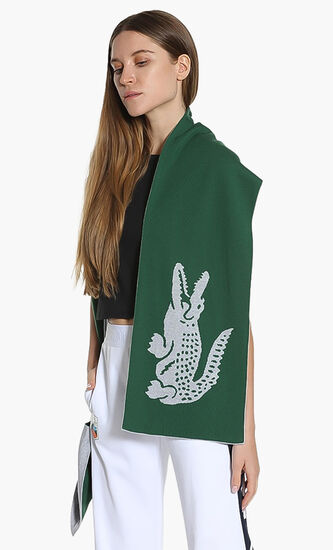 Oversized Crocodile Wool Scarf