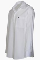 OW EMB HEAVYCOT OVERSHIRT WHITE BLACK