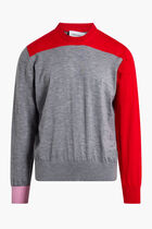 COLOR BLOCK LONG SLEEVES ROUND-NECK