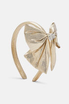 GOLD METALLIC BOW HEADBAND