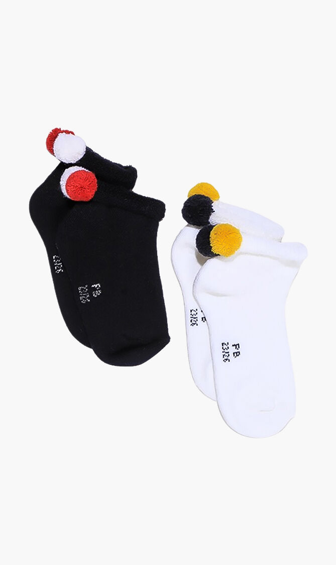 2-Pack Pompom Socks