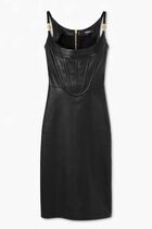 Medusa 95 Corset Leather Midi Dress
