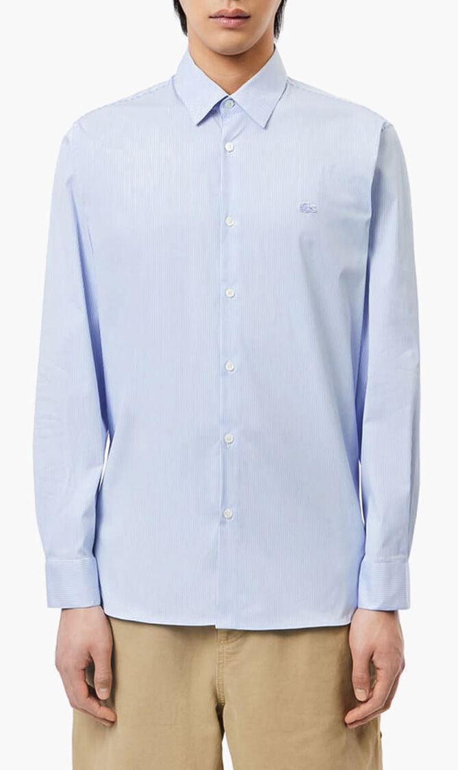 Slim Fit Striped Stretch Poplin Shirt