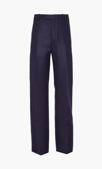 LIGHT WOOL FELT TROUSERS WITHOUT PLEATS
