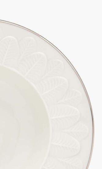 VLI PEACOCK RIM SOUP 21 CM SHINY WHITE - PLATINUM