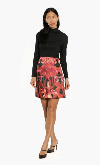 Galwai Orchid Print Skirt
